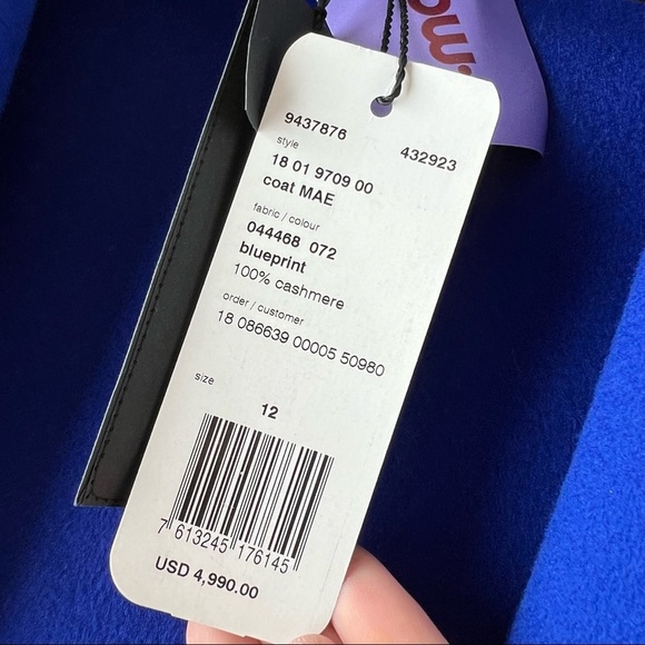 Akris 100% Cashmere Mae Coat in Blueprint NWT - Picture 5 of 6
